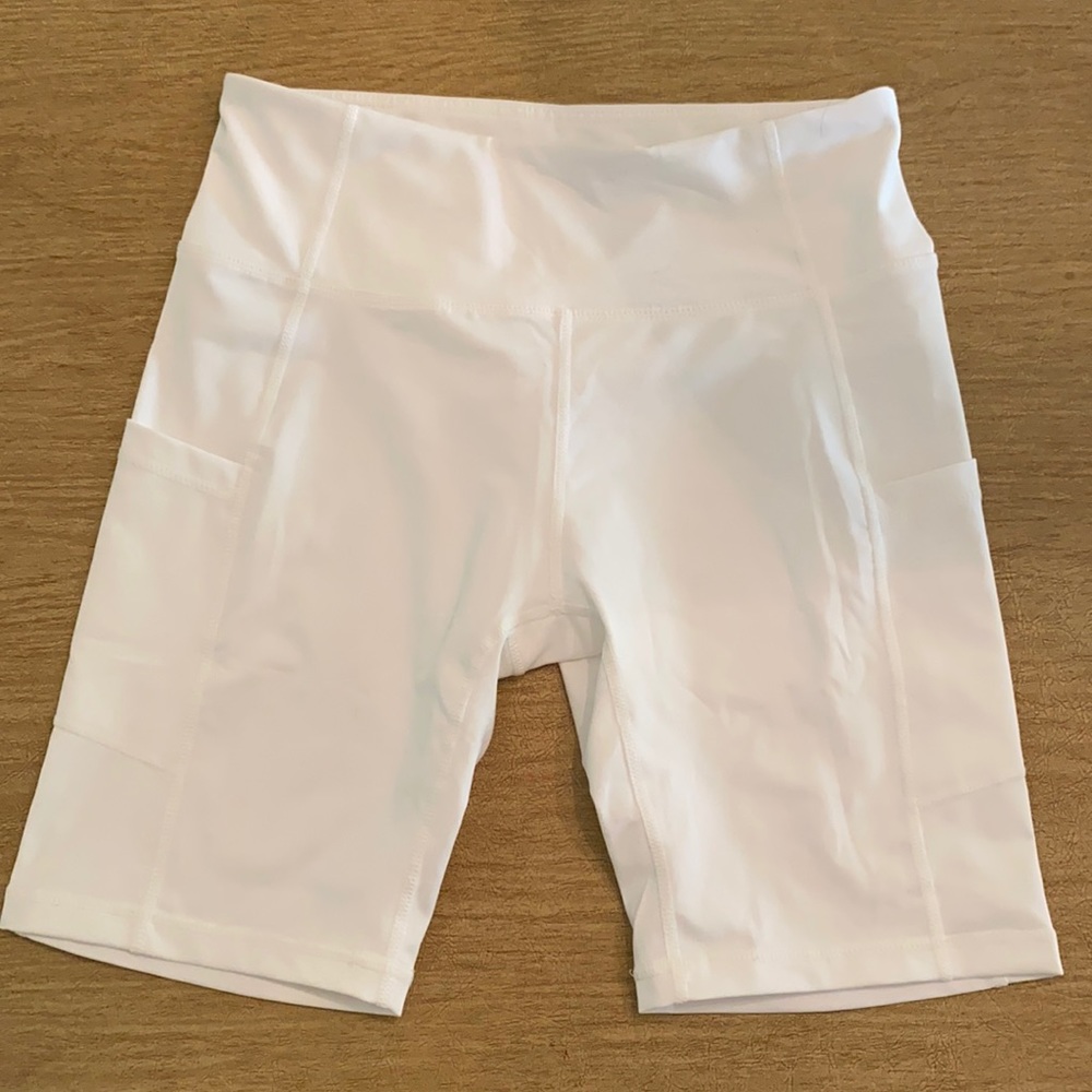 White bike shorts